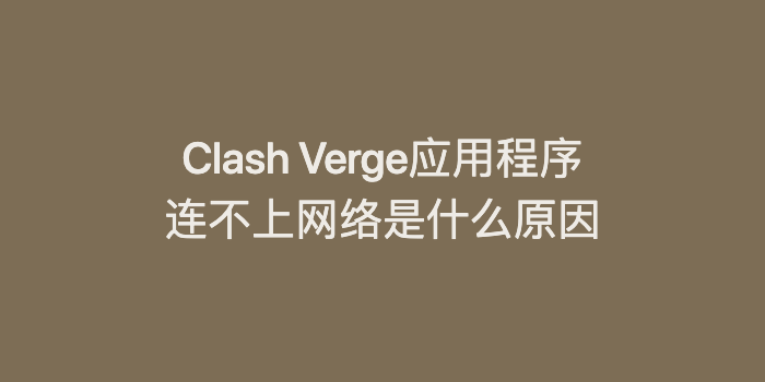 Clash Verge应用程序连不上网络