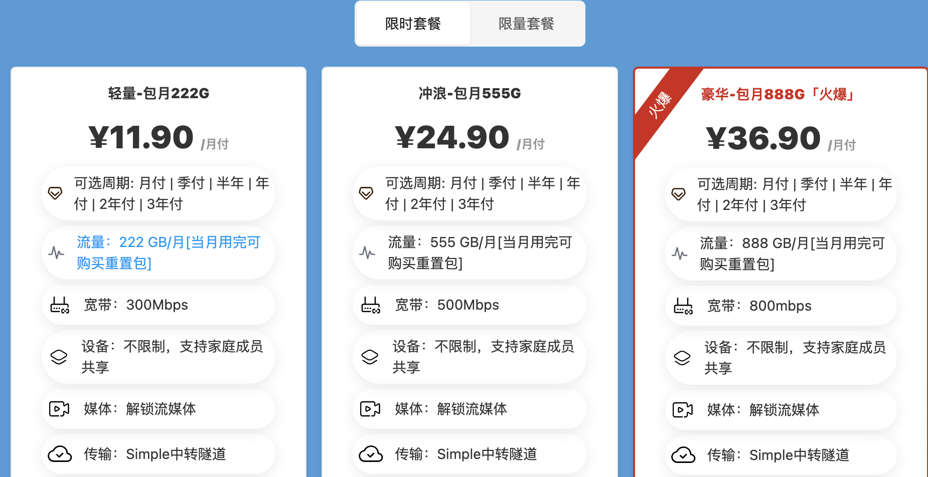 红杏云机场套餐列表